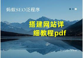 搭建网站详细教程pdf