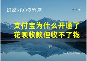 支付宝为什么开通了花呗收款但收不了钱