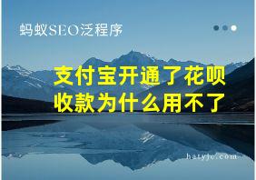 支付宝开通了花呗收款为什么用不了