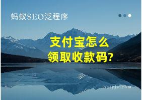 支付宝怎么领取收款码?