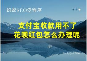 支付宝收款用不了花呗红包怎么办理呢