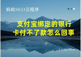 支付宝绑定的银行卡付不了款怎么回事