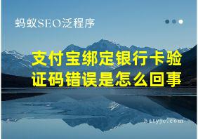 支付宝绑定银行卡验证码错误是怎么回事