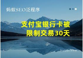 支付宝银行卡被限制交易30天