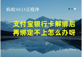 支付宝银行卡解绑后再绑定不上怎么办呀