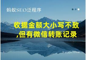 收据金额大小写不致,但有微信转账记录