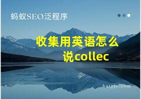 收集用英语怎么说collec