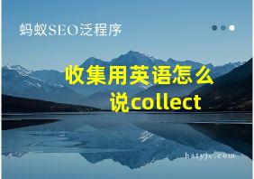 收集用英语怎么说collect