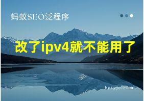 改了ipv4就不能用了