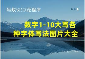 数字1-10大写各种字体写法图片大全