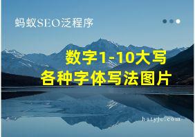 数字1-10大写各种字体写法图片