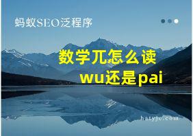 数学兀怎么读wu还是pai