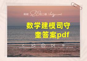 数学建模司守奎答案pdf