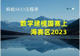 数学建模国赛上海赛区2023