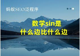 数学sin是什么边比什么边