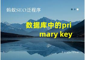 数据库中的primary key