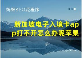 新加坡电子入境卡app打不开怎么办呢苹果