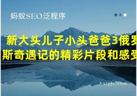 新大头儿子小头爸爸3俄罗斯奇遇记的精彩片段和感受