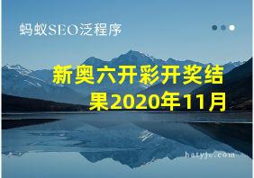 新奥六开彩开奖结果2020年11月