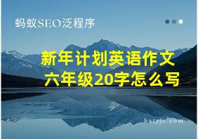 新年计划英语作文六年级20字怎么写