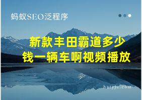 新款丰田霸道多少钱一辆车啊视频播放