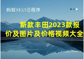 新款丰田2023款报价及图片及价格视频大全