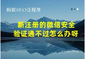 新注册的微信安全验证通不过怎么办呀