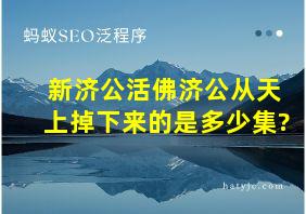 新济公活佛济公从天上掉下来的是多少集?