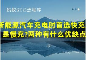 新能源汽车充电时首选快充还是慢充?两种有什么优缺点?