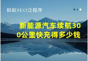 新能源汽车续航300公里快充得多少钱