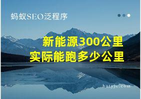 新能源300公里实际能跑多少公里