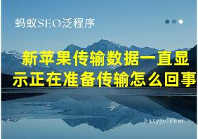 新苹果传输数据一直显示正在准备传输怎么回事