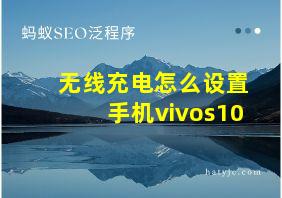 无线充电怎么设置手机vivos10