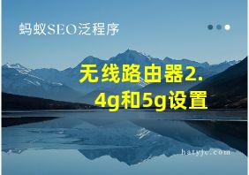 无线路由器2.4g和5g设置