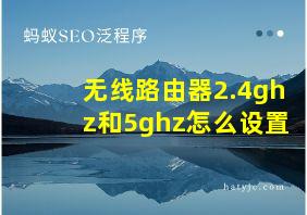 无线路由器2.4ghz和5ghz怎么设置