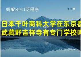 日本千叶商科大学在东京都武藏野吉祥寺有专门学校吗