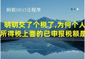 明明交了个税了,为何个人所得税上面的已申报税额是0