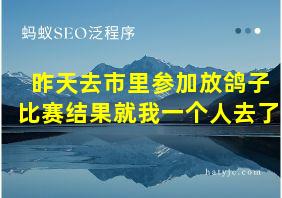 昨天去市里参加放鸽子比赛结果就我一个人去了