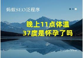 晚上11点体温37度是怀孕了吗