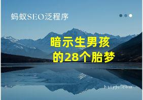 暗示生男孩的28个胎梦