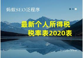 最新个人所得税税率表2020表