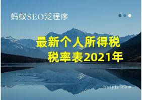 最新个人所得税税率表2021年