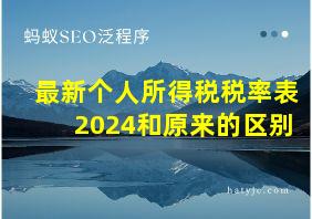 最新个人所得税税率表2024和原来的区别