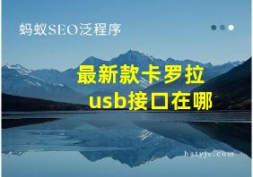 最新款卡罗拉usb接口在哪