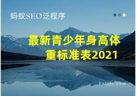 最新青少年身高体重标准表2021