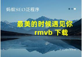 最美的时候遇见你 rmvb 下载