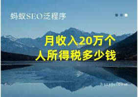 月收入20万个人所得税多少钱