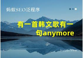 有一首韩文歌有一句anymore