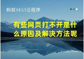 有些网页打不开是什么原因及解决方法呢