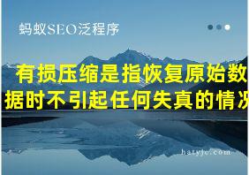 有损压缩是指恢复原始数据时不引起任何失真的情况